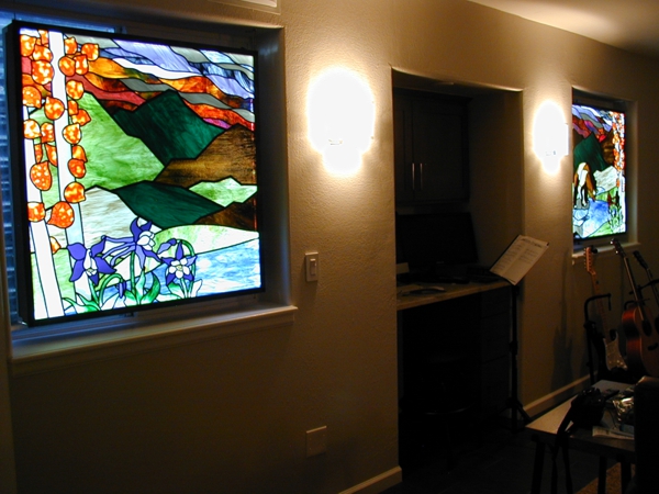 basement window stained glass