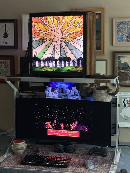desktop pc with stained glass