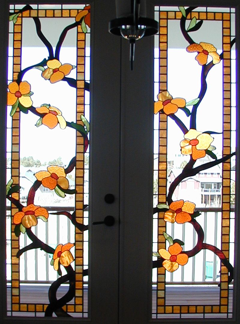 flowering vine stained glass