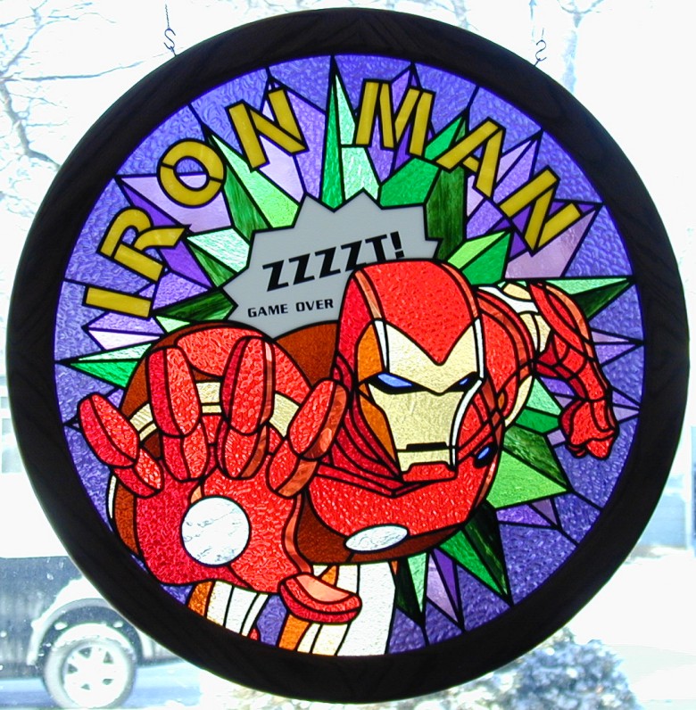 iron man stained glass