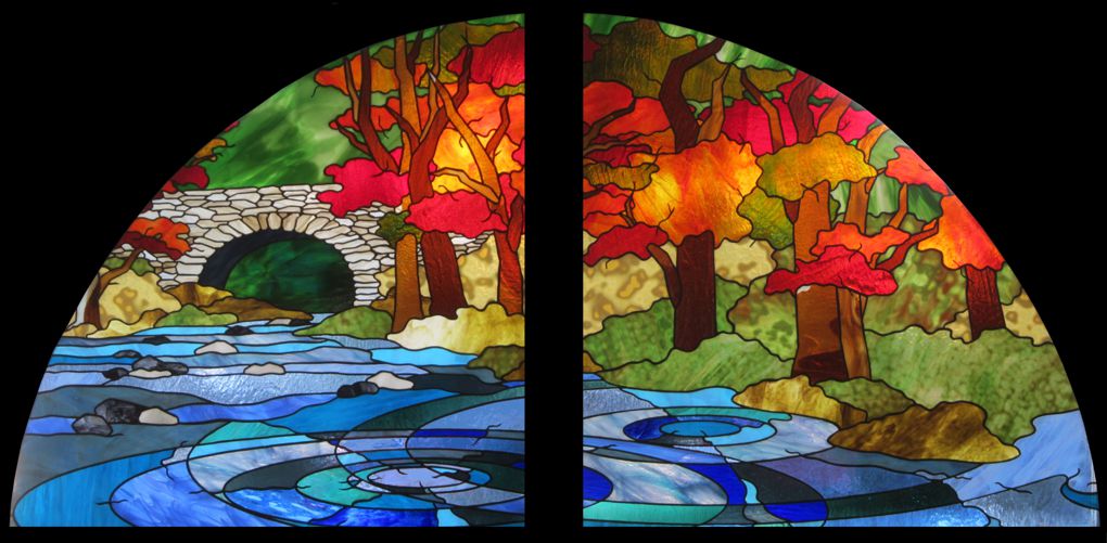 stone bridge stained glass